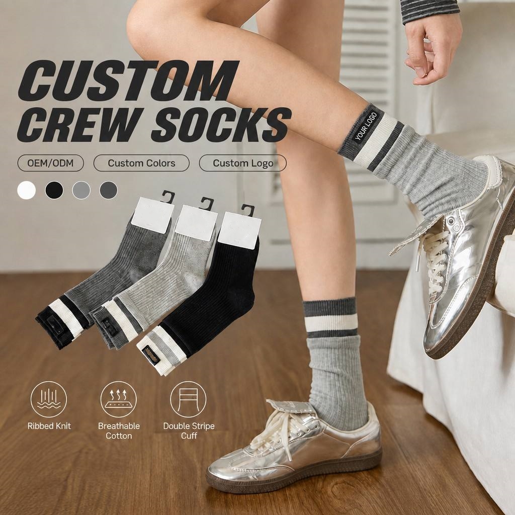 Custom Striped Casual Socks view 1