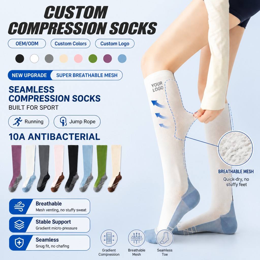 Custom Compression Running Socks view 1