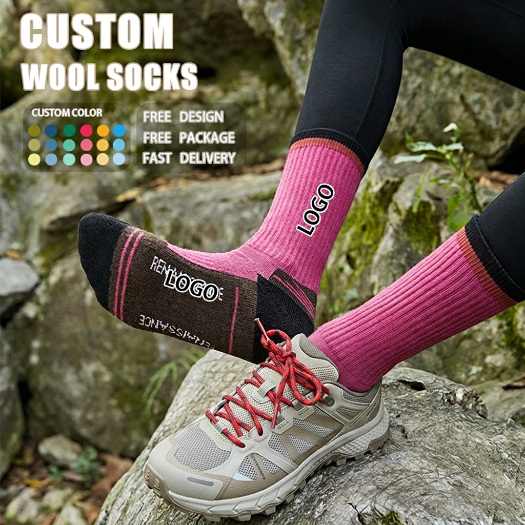 Custom Jacquard Merino Wool Socks view 1